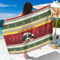Merry Swissmas Bernese Mountain Dog Sarong Switzerland Christmas Pattern - Wonder Print Shop