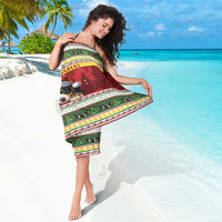 Merry Swissmas Bernese Mountain Dog Sarong Switzerland Christmas Pattern - Wonder Print Shop