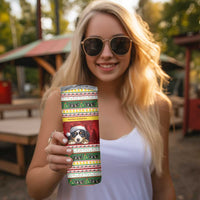 Merry Swissmas Bernese Mountain Dog Skinny Tumbler Switzerland Christmas Pattern - Wonder Print Shop