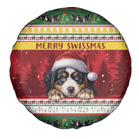 Merry Swissmas Bernese Mountain Dog Spare Tire Cover Switzerland Christmas Pattern - Wonder Print Shop