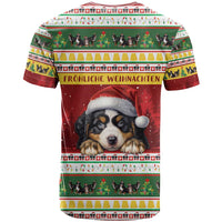 Merry Swissmas Bernese Mountain Dog T Shirt Switzerland Christmas Pattern - Wonder Print Shop