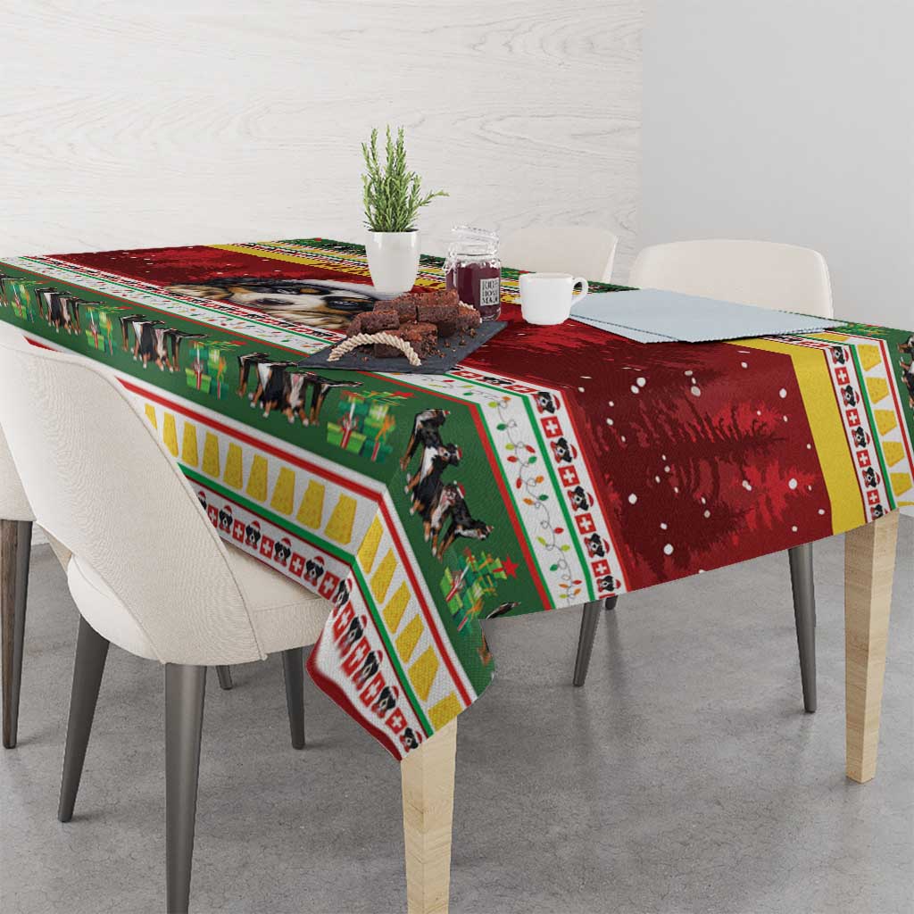 Merry Swissmas Bernese Mountain Dog Tablecloth Switzerland Christmas Pattern - Wonder Print Shop