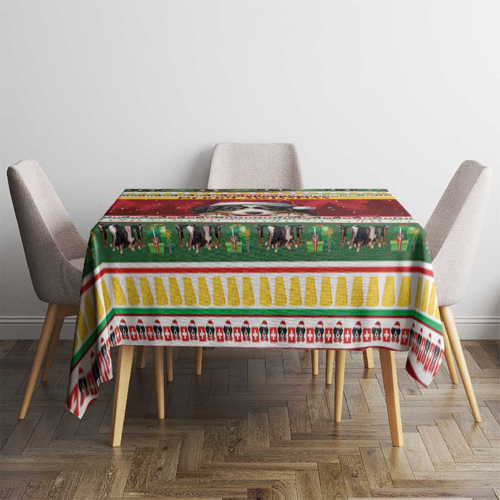 Merry Swissmas Bernese Mountain Dog Tablecloth Switzerland Christmas Pattern - Wonder Print Shop