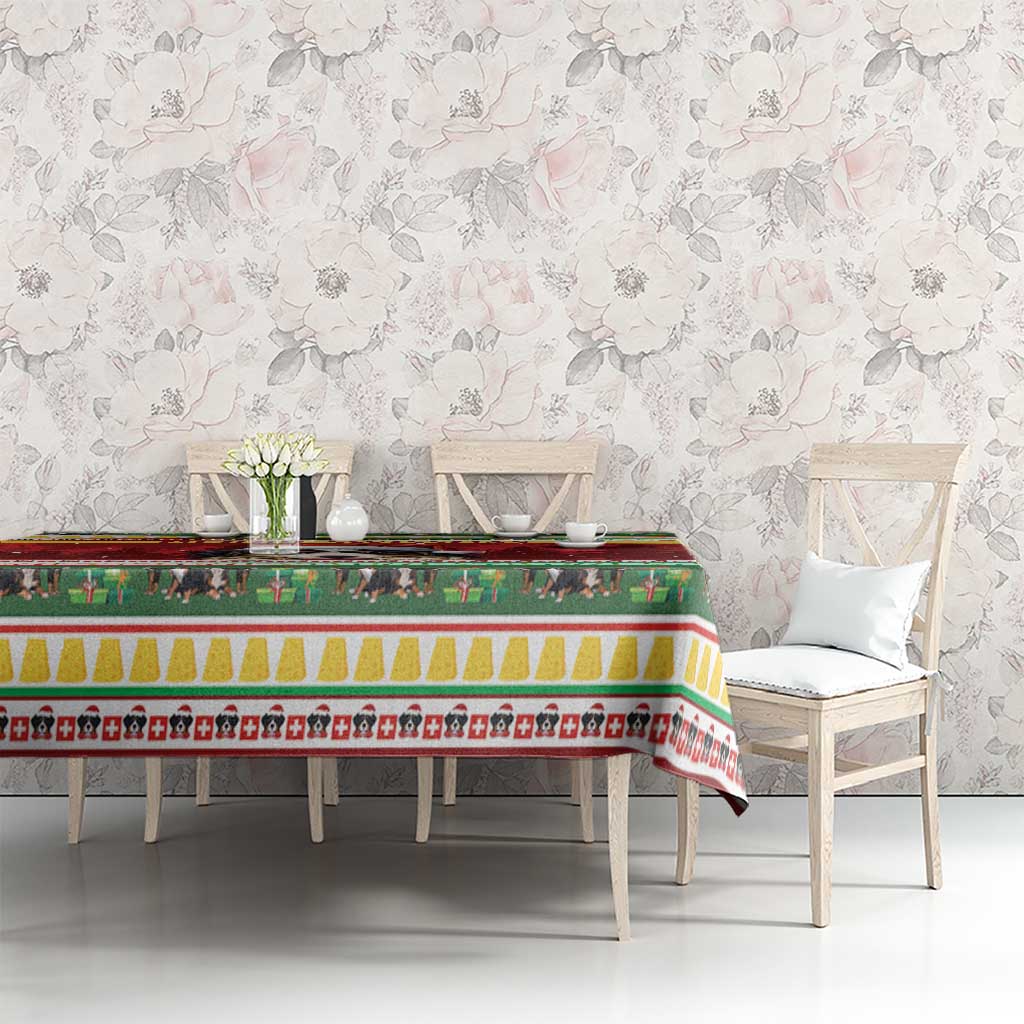 Merry Swissmas Bernese Mountain Dog Tablecloth Switzerland Christmas Pattern - Wonder Print Shop