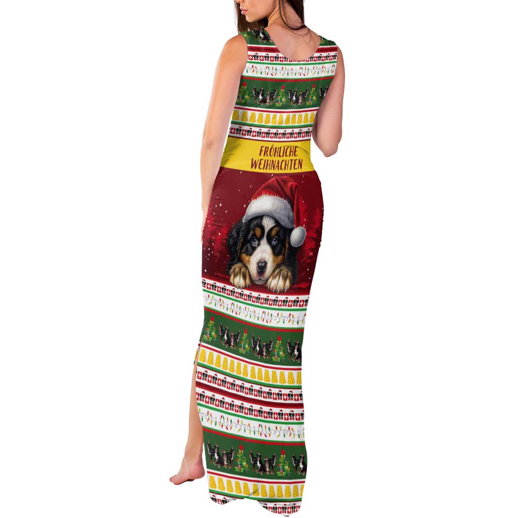 Merry Swissmas Bernese Mountain Dog Tank Maxi Dress Switzerland Christmas Pattern - Wonder Print Shop
