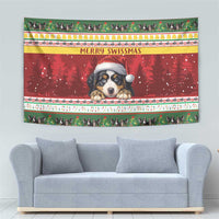 Merry Swissmas Bernese Mountain Dog Tapestry Switzerland Christmas Pattern - Wonder Print Shop