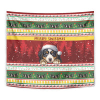 Merry Swissmas Bernese Mountain Dog Tapestry Switzerland Christmas Pattern - Wonder Print Shop