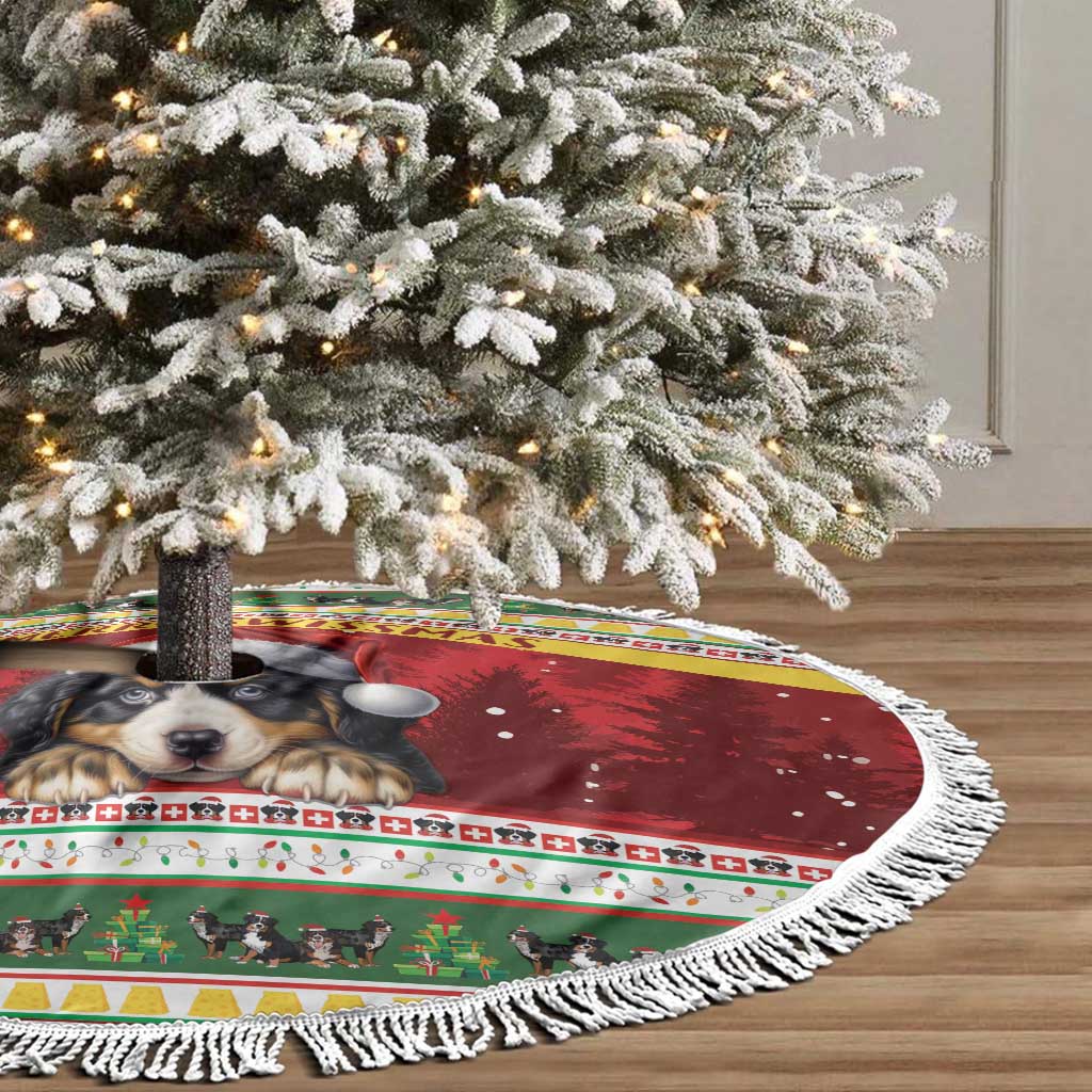 Merry Swissmas Bernese Mountain Dog Tree Skirt Switzerland Christmas Pattern - Wonder Print Shop