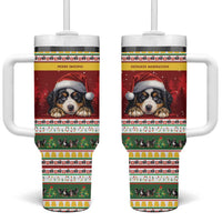Merry Swissmas Bernese Mountain Dog Tumbler With Handle Switzerland Christmas Pattern - Wonder Print Shop