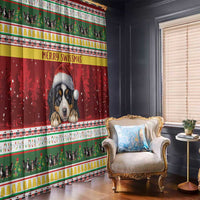 Merry Swissmas Bernese Mountain Dog Window Curtain Switzerland Christmas Pattern - Wonder Print Shop
