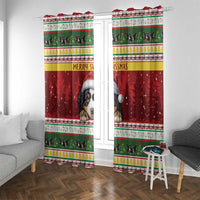 Merry Swissmas Bernese Mountain Dog Window Curtain Switzerland Christmas Pattern - Wonder Print Shop