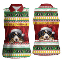 Merry Swissmas Bernese Mountain Dog Women Sleeveless Polo Shirt Switzerland Christmas Pattern - Wonder Print Shop