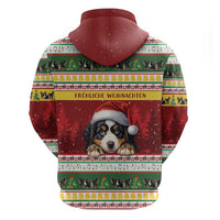 Merry Swissmas Bernese Mountain Dog Zip Hoodie Switzerland Christmas Pattern - Wonder Print Shop