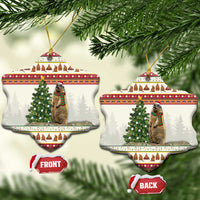 Merry Swissmas Marmot Santa Ceramic Ornament Switzerland Christmas Pattern LT9 - Wonder Print Shop