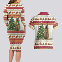 Merry Swissmas Marmot Santa Couples Matching Long Sleeve Bodycon Dress and Hawaiian Shirt Switzerland Christmas Pattern LT9 - Wonder Print Shop