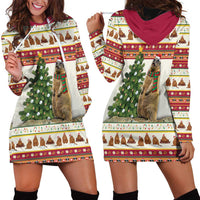 Merry Swissmas Marmot Santa Hoodie Dress Switzerland Christmas Pattern - Wonder Print Shop
