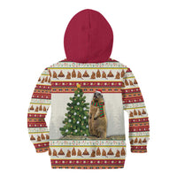 Merry Swissmas Marmot Santa Kid Hoodie Switzerland Christmas Pattern - Wonder Print Shop