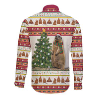 Merry Swissmas Marmot Santa Long Sleeve Button Shirt Switzerland Christmas Pattern - Wonder Print Shop
