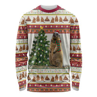 Merry Swissmas Marmot Santa Long Sleeve Shirt Switzerland Christmas Pattern - Wonder Print Shop
