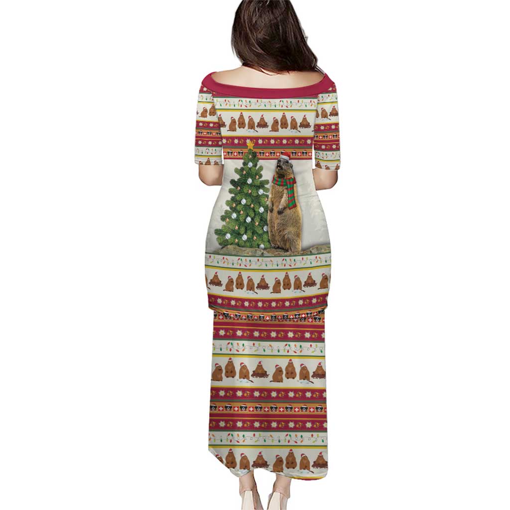 Merry Swissmas Marmot Santa Puletasi Switzerland Christmas Pattern - Wonder Print Shop