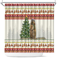 Merry Swissmas Marmot Santa Shower Curtain Switzerland Christmas Pattern