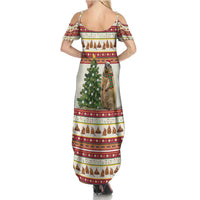 Merry Swissmas Marmot Santa Summer Maxi Dress Switzerland Christmas Pattern - Wonder Print Shop