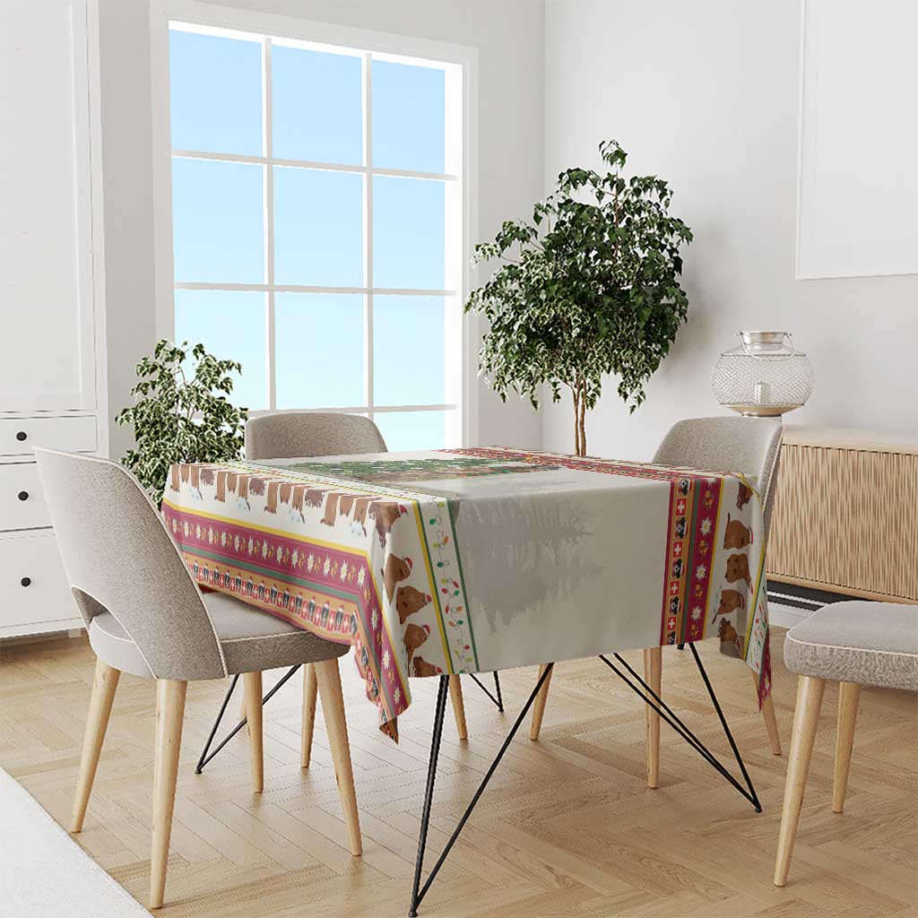 Merry Swissmas Marmot Santa Tablecloth Switzerland Christmas Pattern - Wonder Print Shop