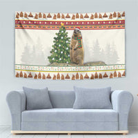 Merry Swissmas Marmot Santa Tapestry Switzerland Christmas Pattern - Wonder Print Shop