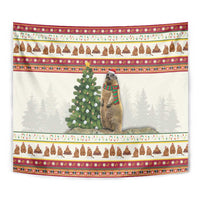 Merry Swissmas Marmot Santa Tapestry Switzerland Christmas Pattern - Wonder Print Shop