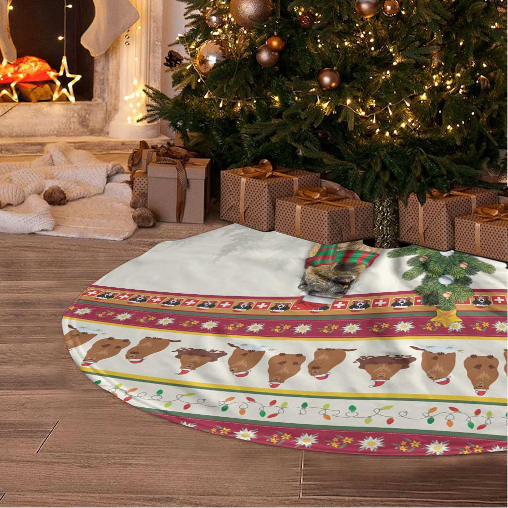 Merry Swissmas Marmot Santa Tree Skirt Switzerland Christmas Pattern - Wonder Print Shop