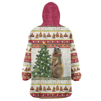 Merry Swissmas Marmot Santa Wearable Blanket Hoodie Switzerland Christmas Pattern - Wonder Print Shop