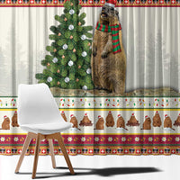 Merry Swissmas Marmot Santa Window Curtain Switzerland Christmas Pattern - Wonder Print Shop