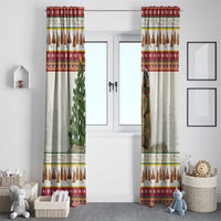 Merry Swissmas Marmot Santa Window Curtain Switzerland Christmas Pattern - Wonder Print Shop