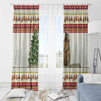 Merry Swissmas Marmot Santa Window Curtain Switzerland Christmas Pattern - Wonder Print Shop