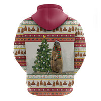 Merry Swissmas Marmot Santa Zip Hoodie Switzerland Christmas Pattern - Wonder Print Shop