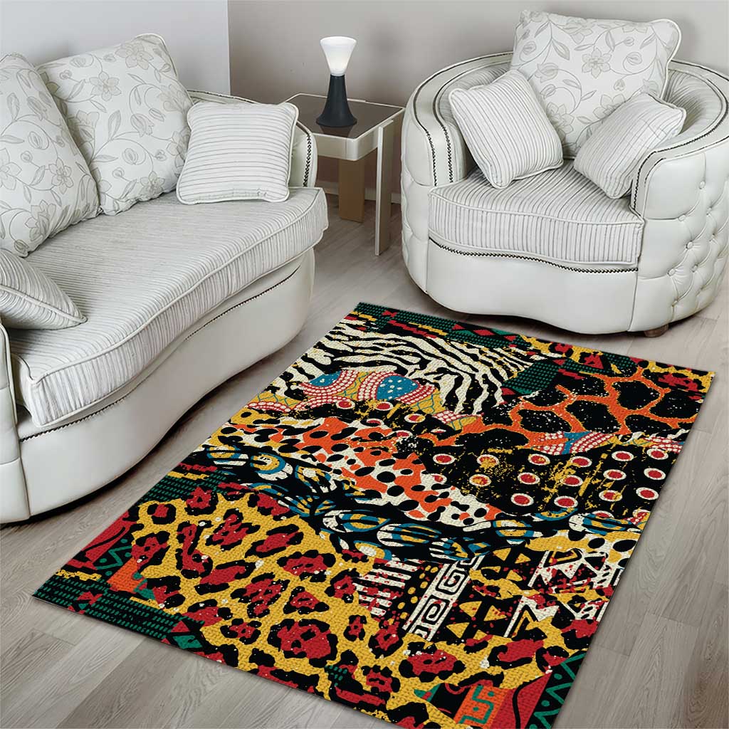 African Mixed Wild Animal Skins Area Rug LT9 - Wonder Print Shop