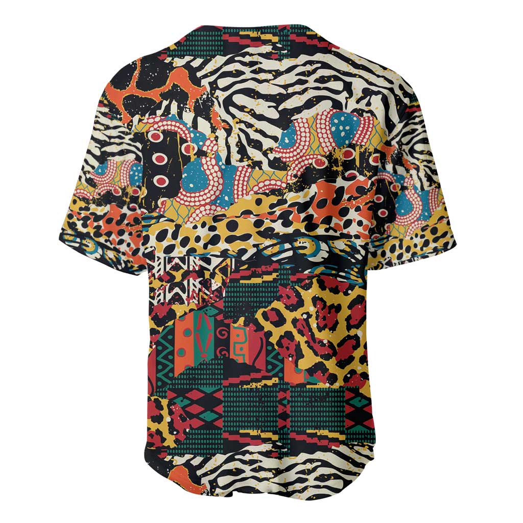 African Mixed Wild Animal Skins Baseball Jersey LT9 - Wonder Print Shop
