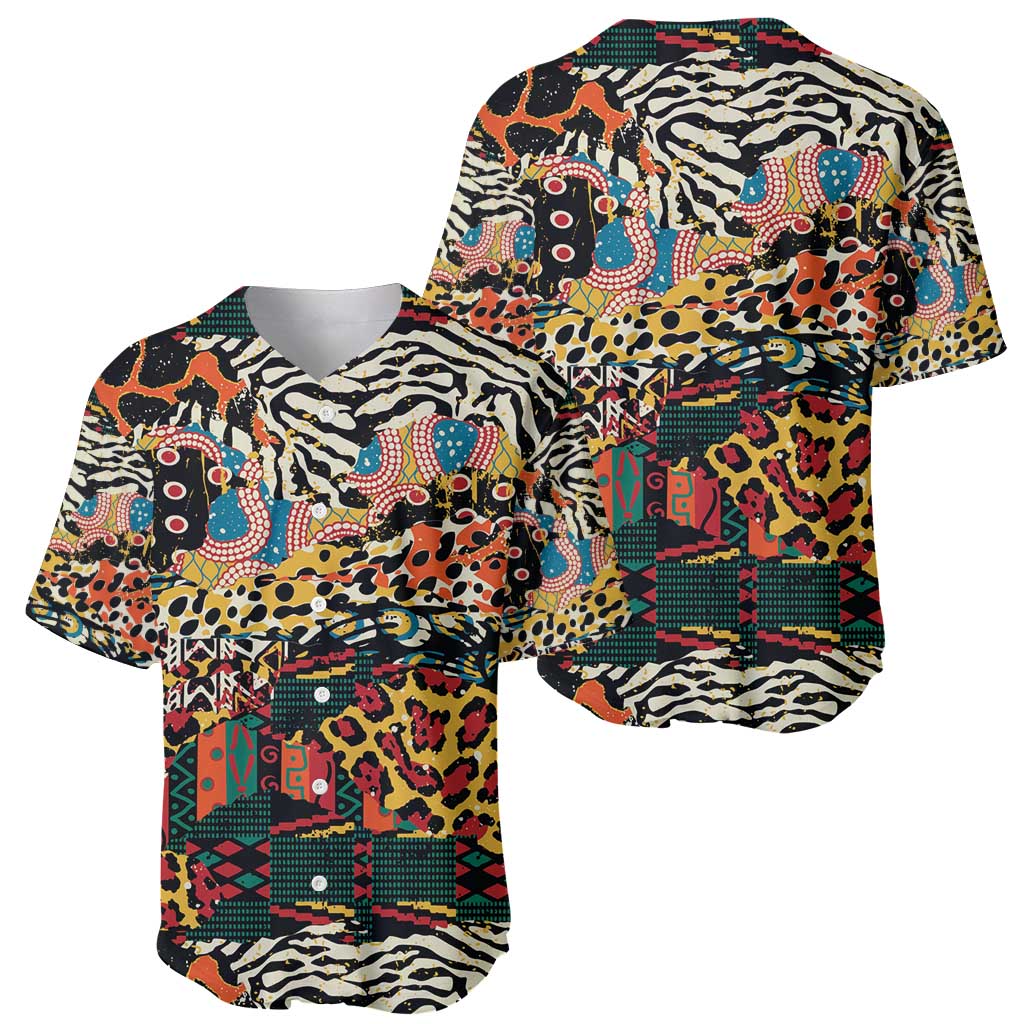 African Mixed Wild Animal Skins Baseball Jersey LT9 - Wonder Print Shop