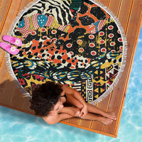 African Mixed Wild Animal Skins Beach Blanket LT9 - Wonder Print Shop