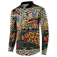 African Mixed Wild Animal Skins Button Sweatshirt LT9 - Wonder Print Shop