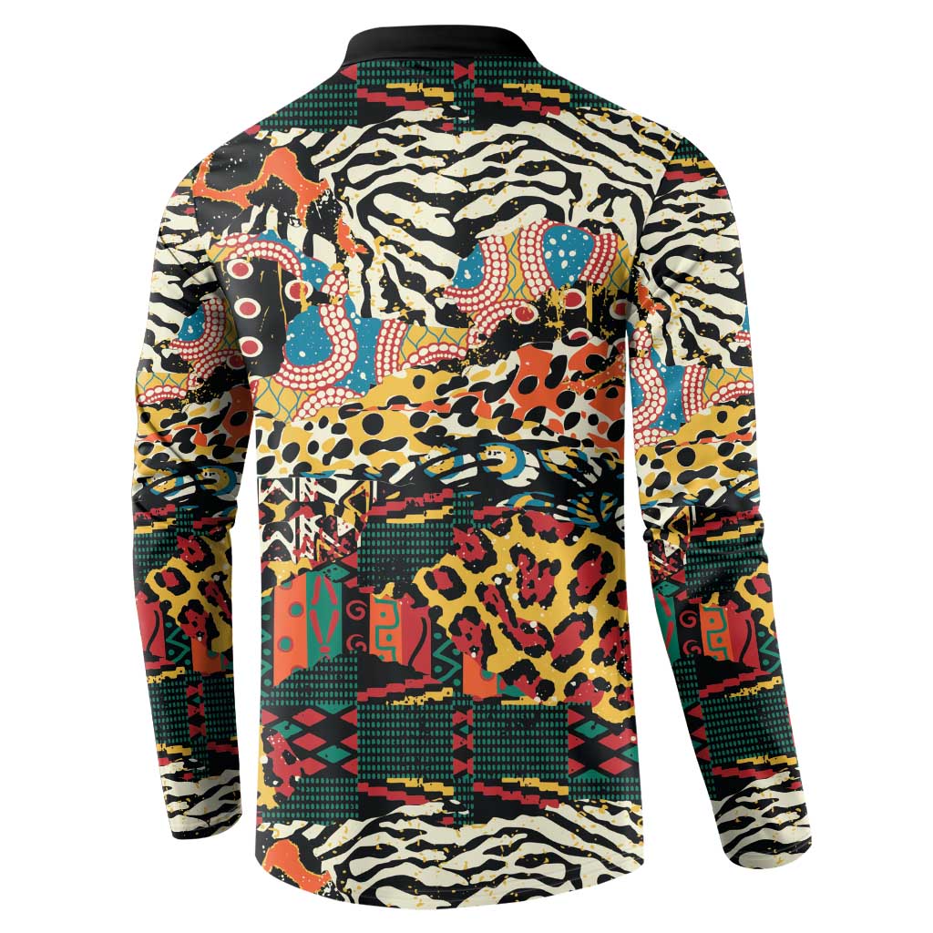 African Mixed Wild Animal Skins Button Sweatshirt LT9 - Wonder Print Shop