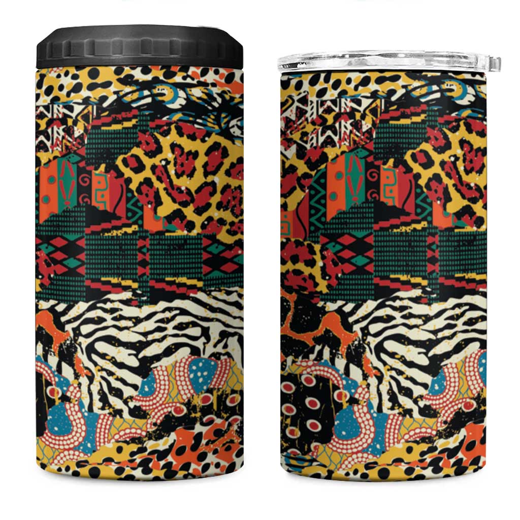African Mixed Wild Animal Skins 4 in 1 Can Cooler Tumbler LT9 - Wonder Print Shop
