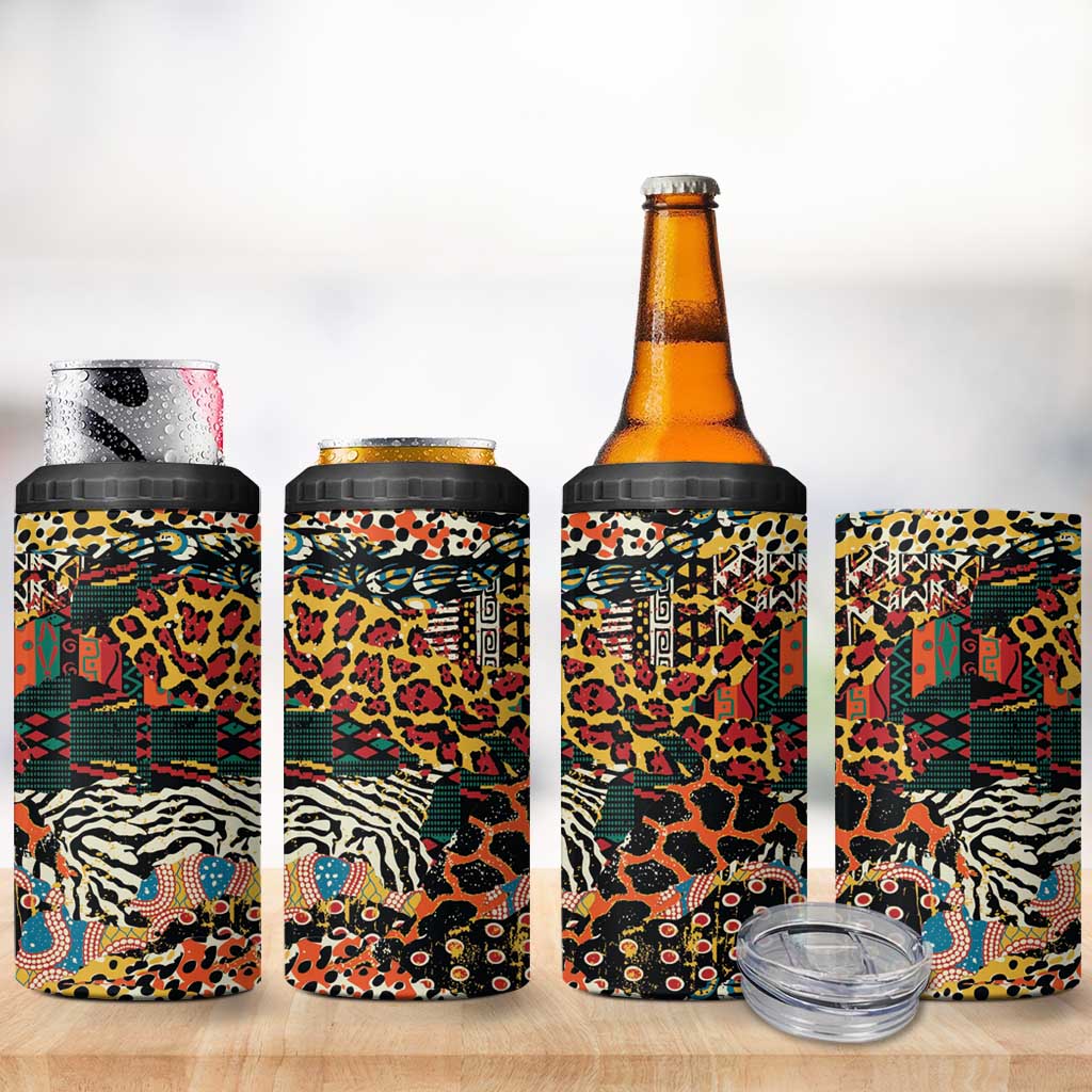 African Mixed Wild Animal Skins 4 in 1 Can Cooler Tumbler LT9 - Wonder Print Shop
