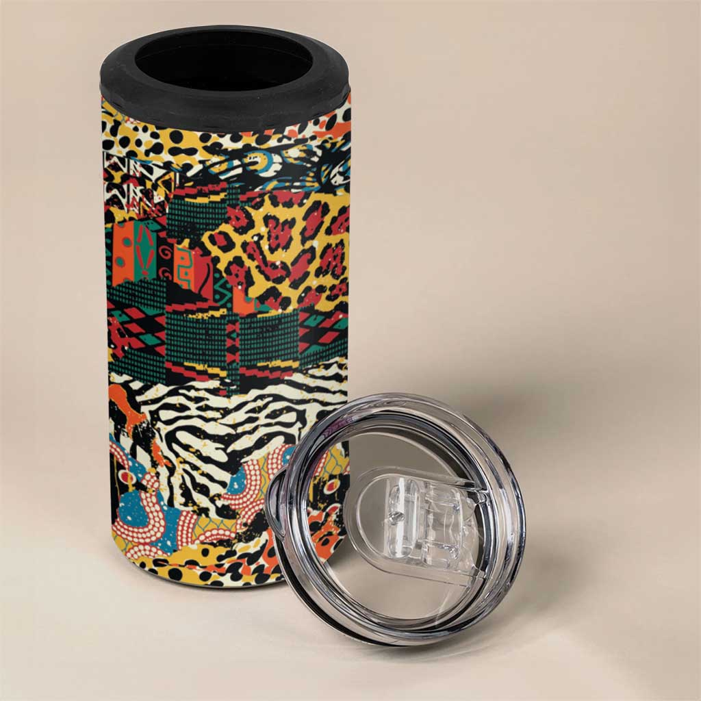 African Mixed Wild Animal Skins 4 in 1 Can Cooler Tumbler LT9 - Wonder Print Shop