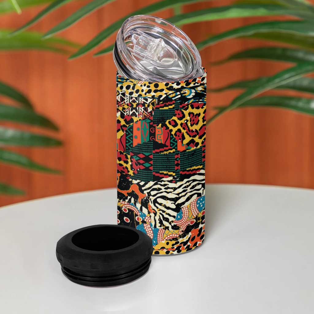African Mixed Wild Animal Skins 4 in 1 Can Cooler Tumbler LT9 - Wonder Print Shop
