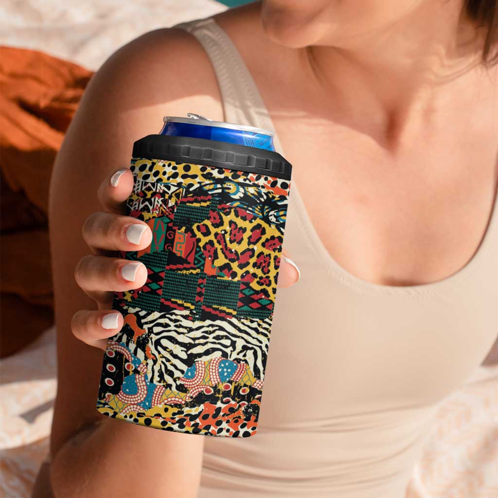 African Mixed Wild Animal Skins 4 in 1 Can Cooler Tumbler LT9 - Wonder Print Shop