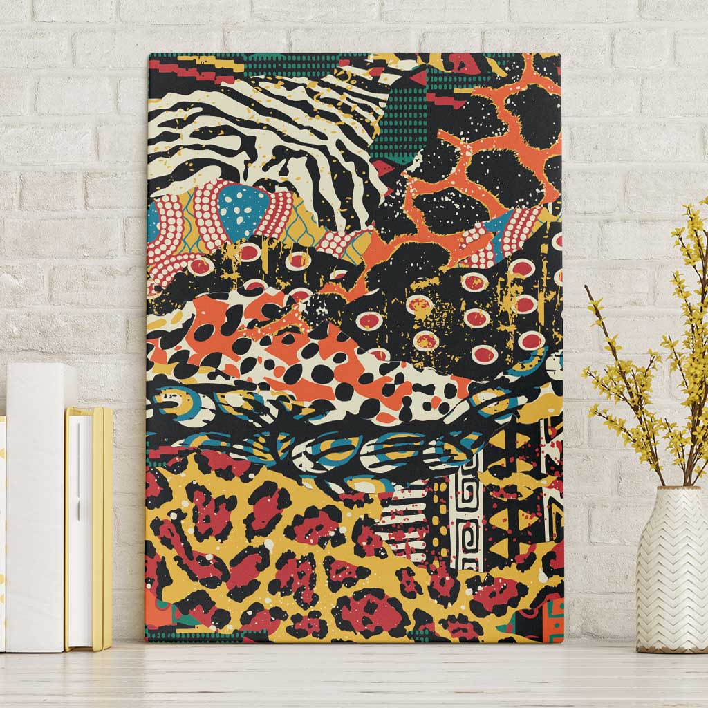 African Mixed Wild Animal Skins Canvas Wall Art LT9 - Wonder Print Shop
