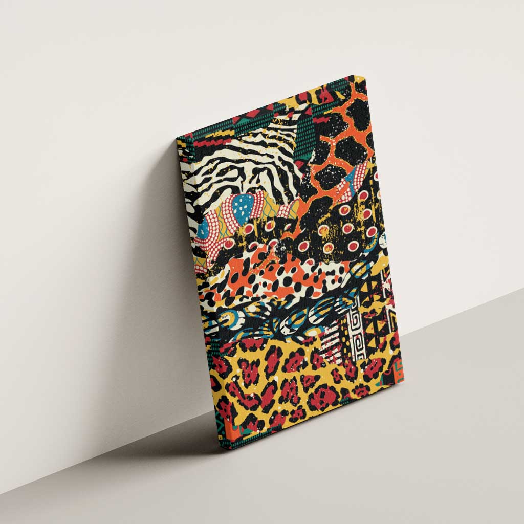 African Mixed Wild Animal Skins Canvas Wall Art LT9 - Wonder Print Shop