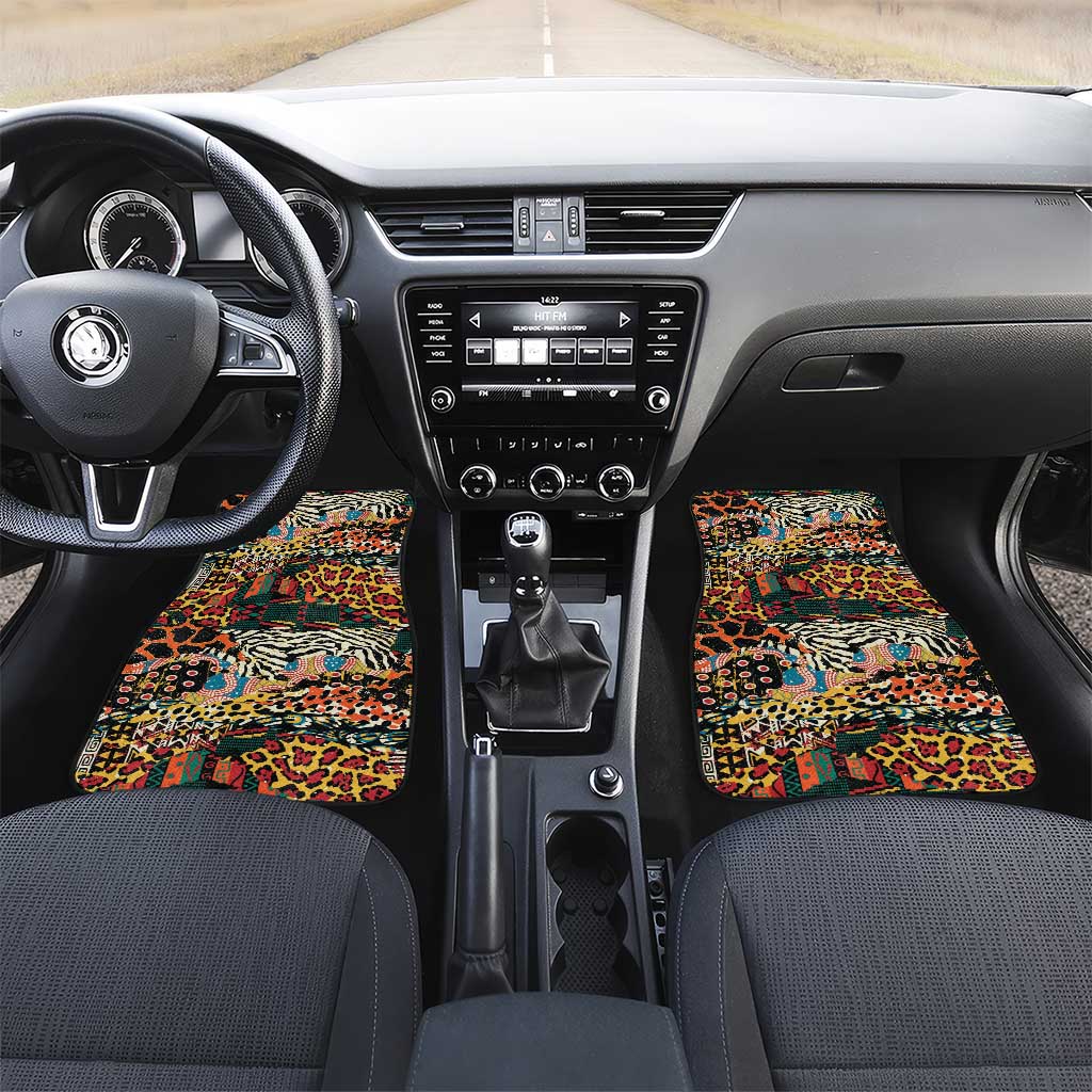 African Mixed Wild Animal Skins Car Mats LT9 - Wonder Print Shop