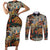 African Mixed Wild Animal Skins Couples Matching Short Sleeve Bodycon Dress and Long Sleeve Button Shirt LT9 - Wonder Print Shop